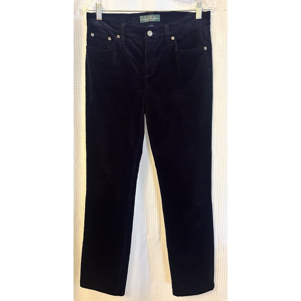 VTG Lauren Ralph Lauren Black Corduroy Pants Womens 4 90s Y2K
